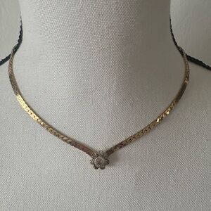 Elegant Gold Necklace with Crystal Accent